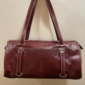 Enzo Angiolini Italian Women's Burgundy/Wine Genuine Leather Shoulder Bag